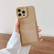 Load image into Gallery viewer, Luxury Leather Square Silicone Wallet Card Holder Phone Case For iPhone 13 12 11 14 Pro Max XS XR X Shockproof Cover Luxury Shockproof Phone Case