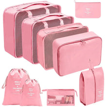 Load image into Gallery viewer, 7/8/9/10 Pcs Travel Organizer Packing Cubes – Lightweight Polyester Luggage Storage Bags for Clothes, Shoes, and Accessories