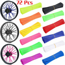 Load image into Gallery viewer, 72pcs Bicycle Wheel Spoked Protector Wraps 24cm Wheel Rim Spoke Wrap Kit for Motorcycle Bike Color Rims Skin Trim Covers Pipe
