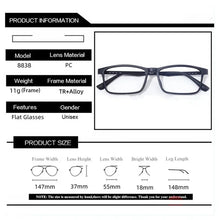 将图片加载到图库查看器,Super Light Rubber Titanium Glasses – Square Prescription Frame Unisex