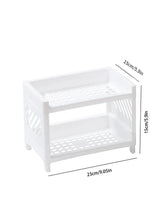 Load image into Gallery viewer, PP Desktop Double Layer Storage Rack – White Organizer for Desk
