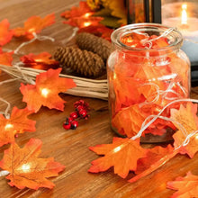 Load image into Gallery viewer, 10/20 LED Maple Leaf String Lights – Battery Powered Fairy Lights for Home & Outdoor Decor