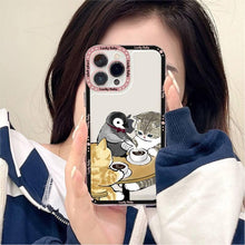 将图片加载到图库查看器,Cute Cat Phone Case For Iphone 11 12 13 Mini Pro Max 14 Pro Max Case Shell Cartoon Patterned Case Cover Soft Clear Cover Flexible Ultra Slim Anti-scratch Bumper Protective Cover For Iphone