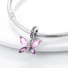将图片加载到图库查看器,Original 925 Sterling Silver Colorful Butterfly Charms Beads - Fit S925 Bracelet & Necklace, Zircon Accents, Fine DIY Birthday Jewelry Pendant