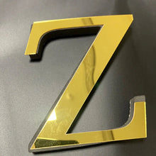 Load image into Gallery viewer, Gold Mirror 3D Letter Wall Stickers – Acrylic Peel & Stick Decor