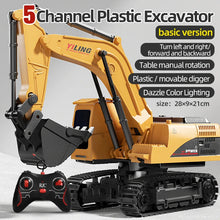 Load image into Gallery viewer, Alloy Remote Control Excavator Toy Car with Lights Sound Effect Electric Excavator Automobile Engineering Vehicle Children Gifts