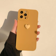 Load image into Gallery viewer, 3D Love Heart Phone Case For iPhone 11 12 13 14 Pro Max X XR XS Max 7 8 Plus Soft Silicone Camera Protector Cover Case for Girl Fashion Cute Love-Heart Shape Silicone Case Shockproof Soft Back Cover Protective Case
