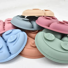 Load image into Gallery viewer, Silicone Baby Sucker Plate & Rice Spoon Set Cute Cartoon Tableware