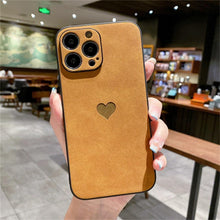 将图片加载到图库查看器,Cute Love Heart Leather Phone Case Soft Shockproof Case for Women Fashion Love Heart Leather Phone Case For iPhone 13 12 11 Pro Max X XR XS Max Camera Protection Soft Back Phone Cover For Couples