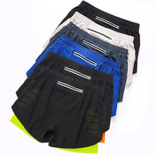 Load image into Gallery viewer, Men’s 2-in-1 Running Shorts – Quick-Dry Double Layer Gym Shorts for Training, Workout & Bodybuilding (Black)