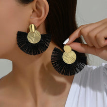 Load image into Gallery viewer, Bohemian Tassel Earrings – White Fringe Dangle Statement Jewelry for Women