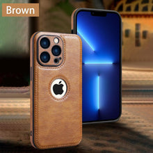 Load image into Gallery viewer, Luxury Leather Case for iPhone 14 13 12 11 Pro MAX XS XR 7 8 Plus Classic Silicone Phone Cover Leather Case Thin Flexible Soft Grip Luxury PU Leather Cover for Men Durable Anti-Scratch Full Phone Cases