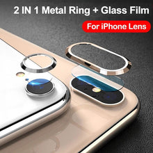 将图片加载到图库查看器,2 In 1 Metal Camera Lens Protector For Iphone 7 8 Plus X Lens Protective Circle Ring Cover With Tempered Glass For Iphone X Scratch Resistant Hd Tempered Glass Camera Screen Protector