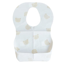 Load image into Gallery viewer, 50-Pack Disposable Bibs for Babies Aged 6 Months to 2 Years Cartoon Bear Feeding Bib for Boy Girl Non-woven Drool Towel