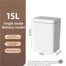 Load image into Gallery viewer, Smart Bathroom Trash Can Automatic Bagging Electronic Trash Can White Touchless Narrow Smart Sensor Garbage Bin Smart Home 15L
