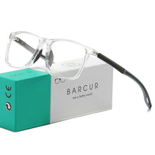 将图片加载到图库查看器,BARCUR Lightweight Sports Reading Glasses for Men & Women – Ultra-Light PC Frame Durable Presbyopia Eyewear with HD Transparent Acrylic Lenses – Comfortable Rectangle Readers for Casual Daily Wear and Outdoor Use