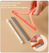 将图片加载到图库查看器,Silicone Double Sided Pet Hair Remover Lint Remover Clean Tool Shaver Sweater Cleaner Fabric Shaver Scraper for Clothes Carpet Double Carpet Wooden Manual Roller Professional Reusable Lint Cleaner for Pet Hair