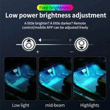Load image into Gallery viewer, LED Car Interior Ambient Lights Kit - RGB Foot Strip Lighting with Remote & App Music Control