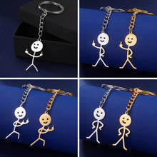 Load image into Gallery viewer, Teamer Funny Middle Finger Stickman Keychain 2025 Cute Trend School Bag Car Key Pendant Couple New Trinket Gift Keyring