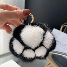 将图片加载到图库查看器,Cat Paw Plush Keychain – Cute Fluffy Faux Fur Pendant for Bags & Keys