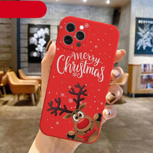 Load image into Gallery viewer, Christmas Pattern Design Red Silicone Phone Cover Anti-Scratch Soft Slim Bumper Shockproof Protective Case Shockproof Phone Case For iPhone 13 14 Pro Max Merry Christmas Candy Silicone Bumper Cover