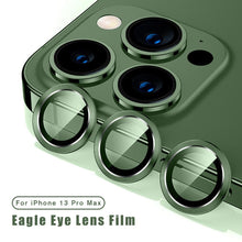 Load image into Gallery viewer, Camera Lens Ring For iPhone 13 14 12 Pro Max Mini Full Cover Metal Ring Tempered Glass On iPhone13pro Back Screen Protector Camera Tempered Glass Protective Film Aluminum Alloy Camera Lens Cover