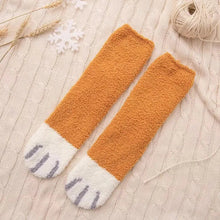 Load image into Gallery viewer, Women Winter Warm Fluffy Socks Cute Animal Claw Cat Paw Footprint Fuzzy Socks Female Thick Coral Fleece Home Floor Sleep Socks