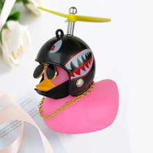 Load image into Gallery viewer, Car Duck With Helmet Broken Wind Pendant Small Yellow Duck Road Bike Motor Helmet Riding Cycling Accessories Without Lights