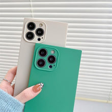 将图片加载到图库查看器,Fashion Candy Color Square Soft Silicone Phone Case For iPhone 13 11 12 Pro Max Bumper Shockproof Cover Square Silicone Camera Case Ultra Thin Lightweight Silky Soft Case Compatible with iPhone