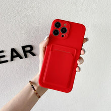 Load image into Gallery viewer, Soft Silicone Phone Case For iPhone 14 13 Pro Max 13 Mini 14Pro Wallet Card Holder Cover Silicone Case for Women Girls Anti-Scratch Soft Lining Protective Case