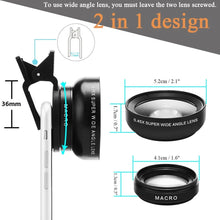 将图片加载到图库查看器,Macro lens for Nails Mobile Phone Lens 0.45X Wide Angle Lens & 12.5X Macro HD Camera Lens Universal for iPhone Android Phone