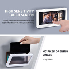 Load image into Gallery viewer, White Phone Holder Waterproof Phone Case Bathroom Shower Phone Holder Stand Box Wall Mounted Shower Case Bracket Full Body Waterproof Shockproof Phone Case Clear Protective Cover Case