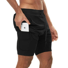 Load image into Gallery viewer, Men’s 2-in-1 Camo Running Shorts — Quick-Dry Gym Fitness Training Shorts with Inner Compression Layer for Summer Workouts