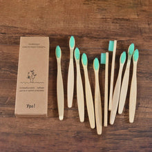 Load image into Gallery viewer, 10Pcs Colorful Toothbrush Natural Bamboo Tooth Brush Sets Soft Bristle Charcoal Teeth Eco Bamboo Toothbrushes Dental Oral Care