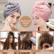 Load image into Gallery viewer, Absorbent Hair Towel Wrap – Quick-Dry Textured Cap for Women