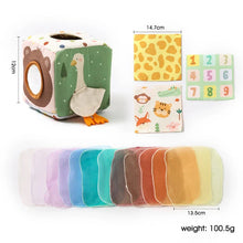 Load image into Gallery viewer, Montessori Cloth Busy Box Animal Tissue Toy