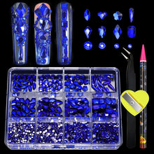 Load image into Gallery viewer, 12 Grid Diamond Jewelry Set for Nail Art - Luxe Rhinestone Decorations