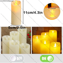 Load image into Gallery viewer, 10-120pcs Flameless Fake Candle LED Flickering Candles Battery Operated LED Pillar Candles for Wedding Halloween Decor Party