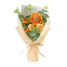 Load image into Gallery viewer, Artificial Flower Crochet Bouquet Handmade Anniversary Sunflower Daisy Bouquet Mothers Day Birthday Gift Eternal Flower
