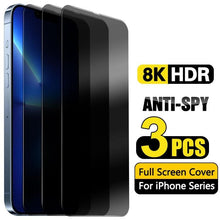 将图片加载到图库查看器,3PCS Privacy Protective Glass For iPhone 11 12 13 14 Pro Max Anti Spy Tempered Glass on iPhone Xs Max X XR Screen Protector Film Privacy Screen Protector for iPhone