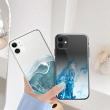 Load image into Gallery viewer, Luxury Marble Transparent Phone Case For iPhone 11 12 Pro XS Max X XR 7 8 Plus Soft Silicone Shockproof Cover Green Marble Design Gold Sparkly Glitter Protective Stylish Slim Thin Cute Case for Phone