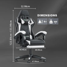 Load image into Gallery viewer, Gaming Chair with Footrest Gamer Chairs Ergonomic with Lumbar Cushion Headrest Gaming Chair Height Adjustable Computer Chair
