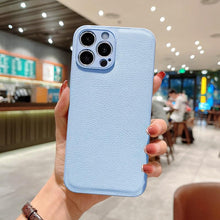 将图片加载到图库查看器,Trendy Slim Leather Case with Full Protection Luxury Leather Textured Case for iPhone 11 12 13 Soft Shockproof Cover Leather Case Compatible with iPhone 12 13 Pro Max Elegant Phone Case
