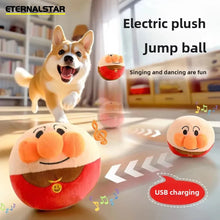 Load image into Gallery viewer, New Dog Toys Interactive Puzzle Electric Plush Jumping Ball USB Rechargeable Clown Cartoon Dog Training Toy Piggy Pet Product
