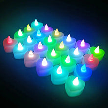 Load image into Gallery viewer, 24PCS LED Candle Tea Lights Battery Operated Red Shells Romantic Decoration Flameless Wedding Party Use