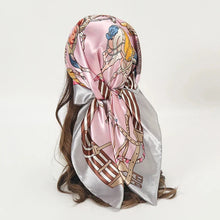 Load image into Gallery viewer, Satin Square Scarf – Elegant 2025 Print Hijab, Shawl & Hair Wrap