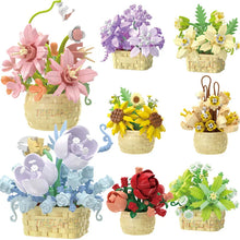Load image into Gallery viewer, DIY MOC Potted Rose Sunflower Plants Succulents Bonsai Tree Gardens Romantic Building Blocks Model Bricks Kids Sets Kits Toys