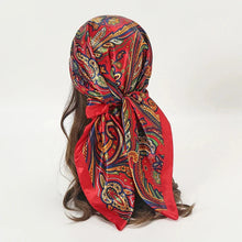 Load image into Gallery viewer, Satin Square Scarf – Elegant 2025 Print Hijab, Shawl & Hair Wrap