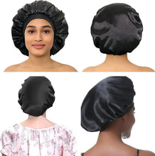 Load image into Gallery viewer, Women’s Satin Sleep Bonnet – Silk Hair Bonnet Wide Band