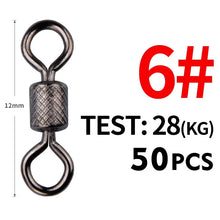将图片加载到图库查看器,MEREDITH Fishing Swivels Ball Bearing Swivel 50PCS/Lot with Safety Snap Solid Rings Rolling Swivel for Carp Fishing Accessories